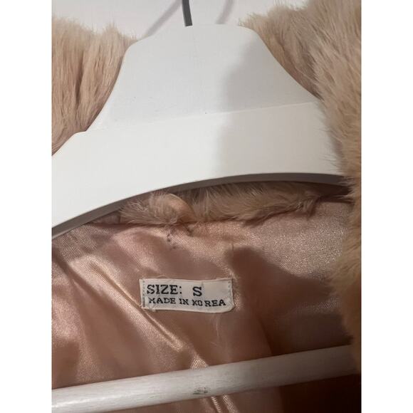 Vintage Women’s Rabbit Fur Short Beige Jacket Small - Picture 12 of 12